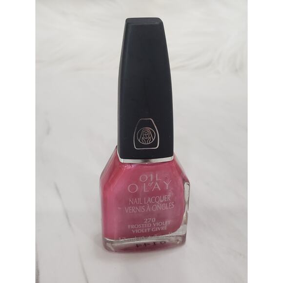 Oil Of Olay Nail Polish Lacquer 270 FROSTED VIOLET Disc Hard to Find Purple Pink - Picture 1 of 6